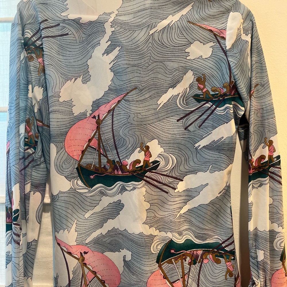 Amazing mesh see thru button up with insane print - Picture 2 of 5